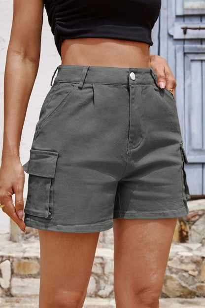 Pocketed High Waist Shorts